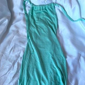 Halter neck backless pistachio dress 💚